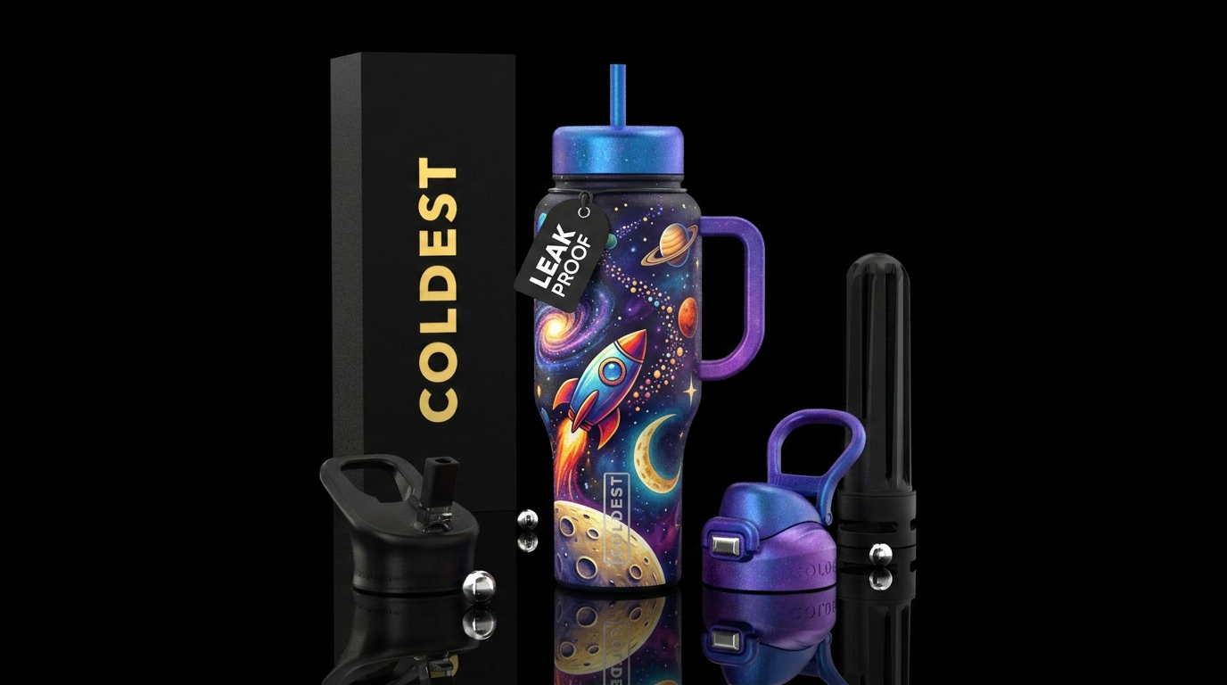 To the moon water bottle design