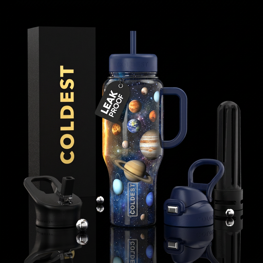 Solar system water bottle design
