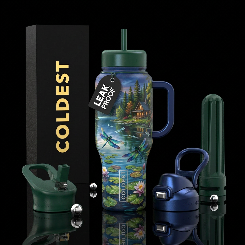 Summer retreat water bottle design