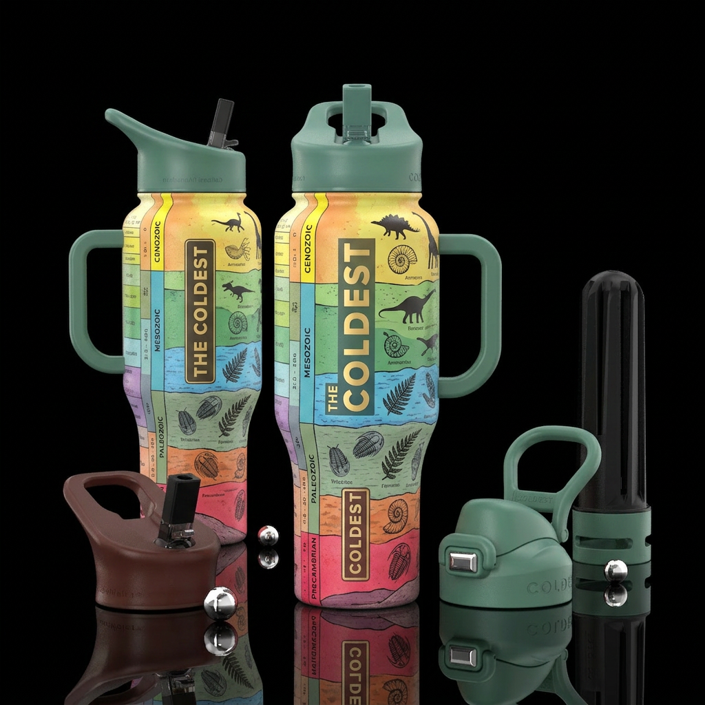 Earth’s Evolution water bottle design