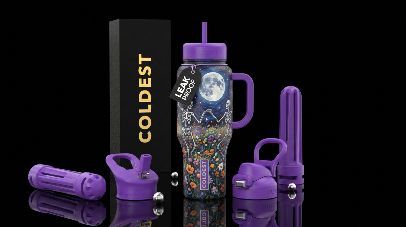 Dancing in the dark water bottle design