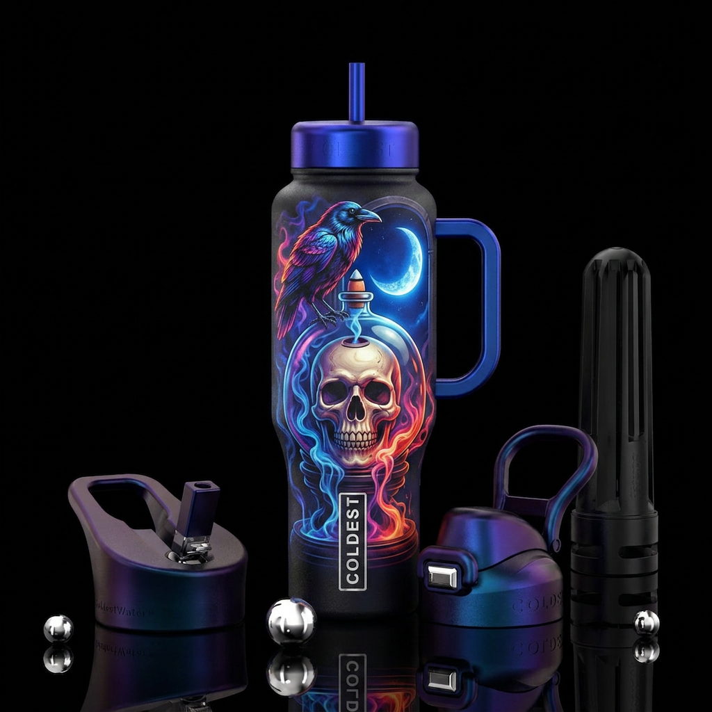 Smoky days water bottle design