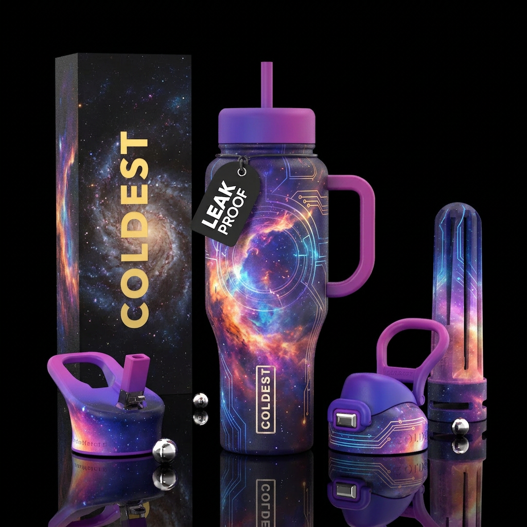 Transcendent glowie apocalyptic immersive celestia... water bottle design