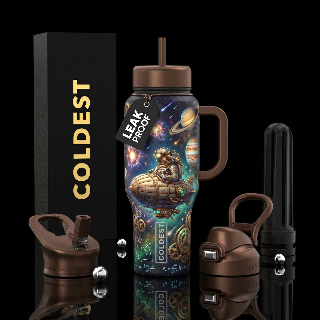 Space traveler water bottle design