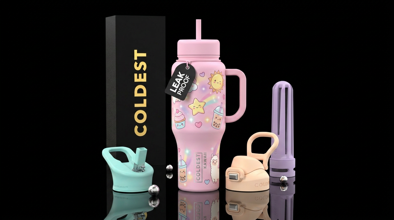 Kawaii theme water bottle design