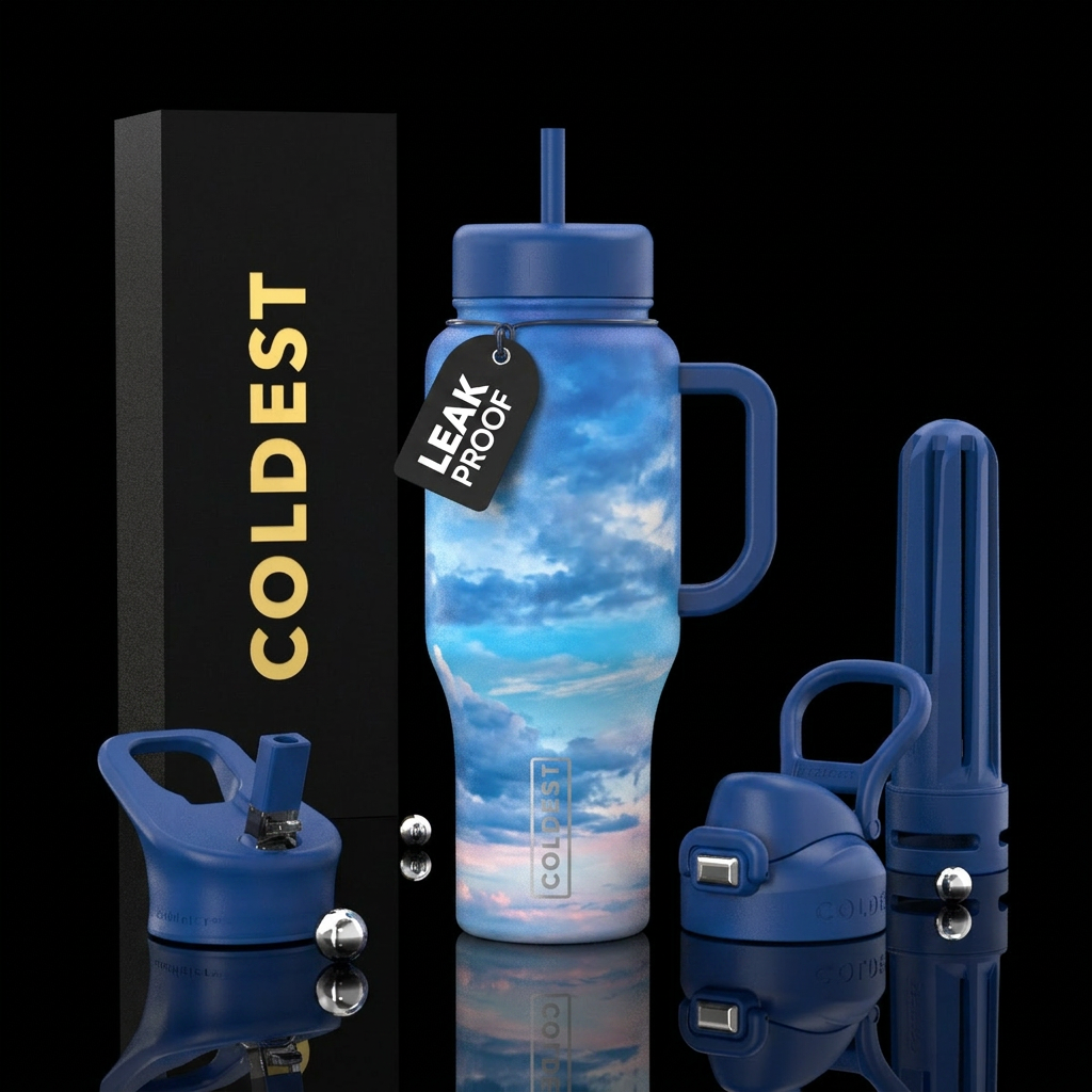 Summer skies water bottle design