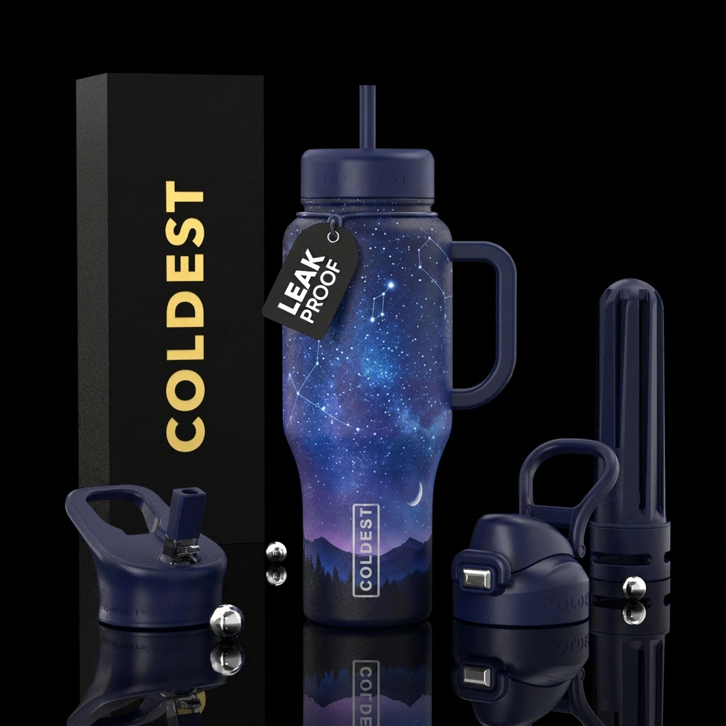 Night summer skies water bottle design