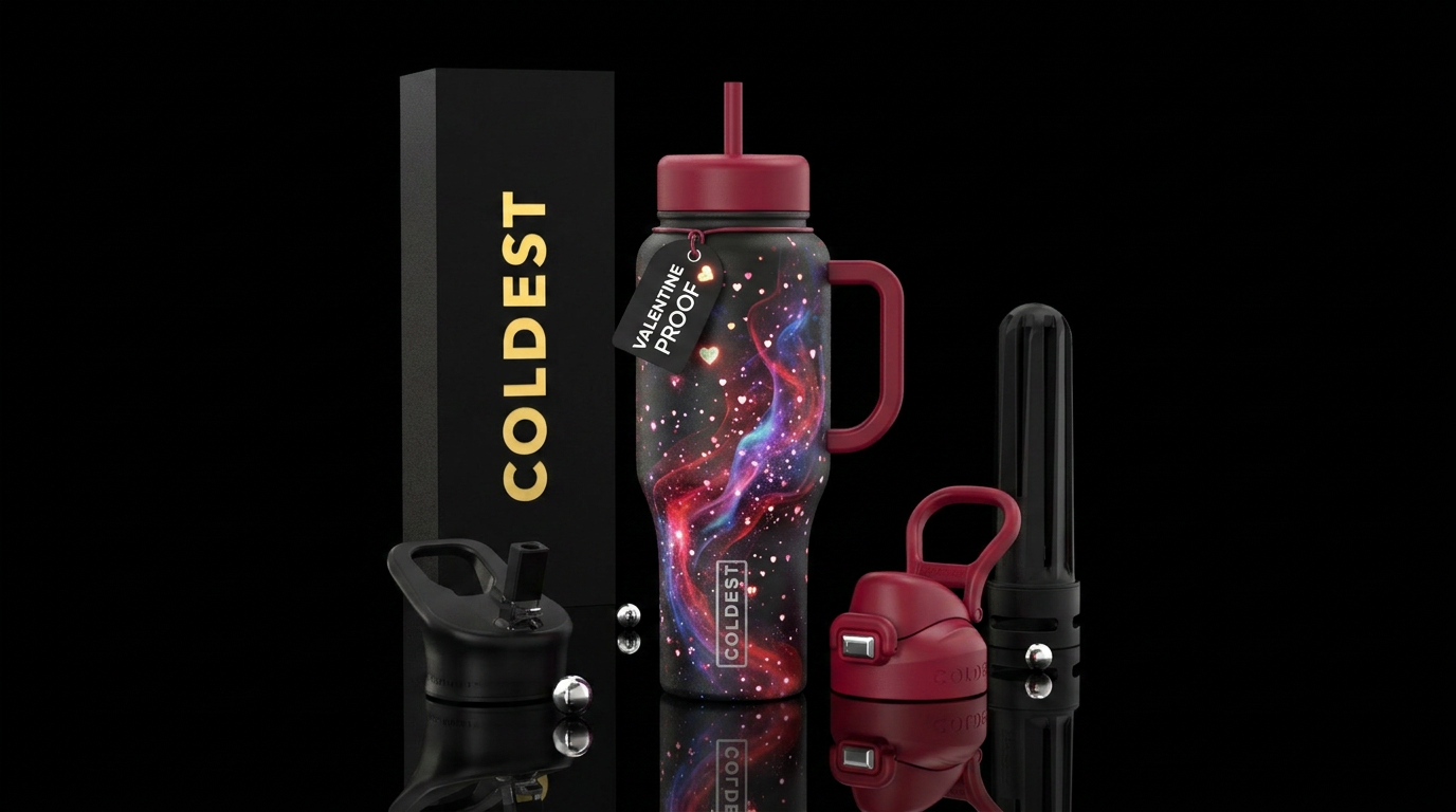 Valentines Galaxy water bottle design