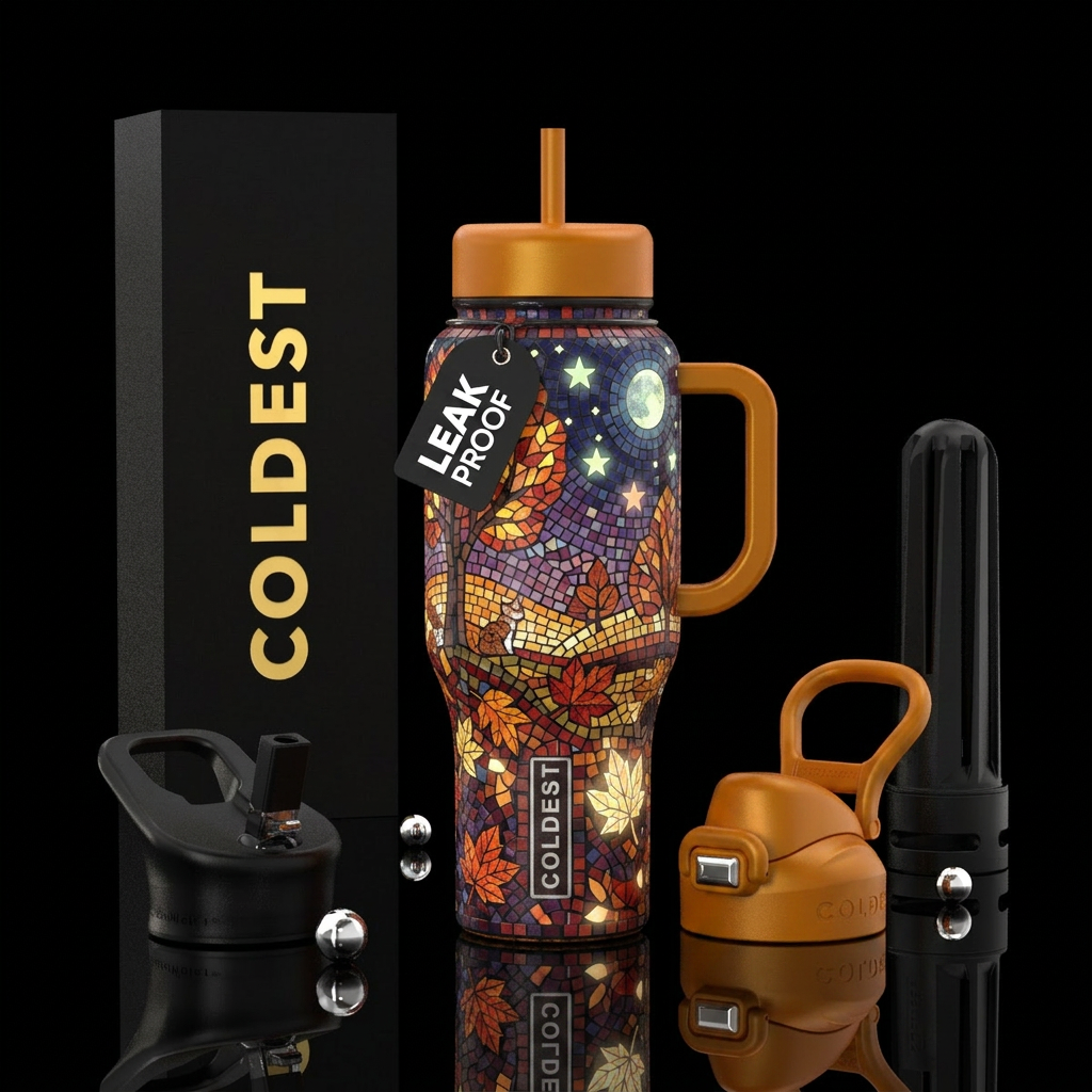 Fall moonlight water bottle design