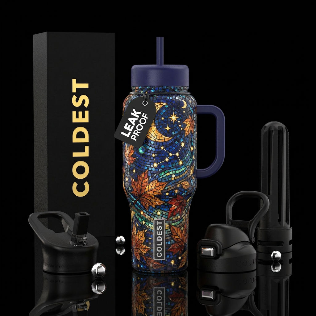 Mosaic Fall water bottle design