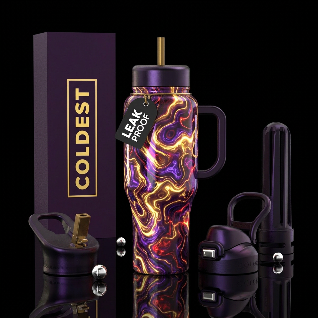 Golden Marble water bottle design