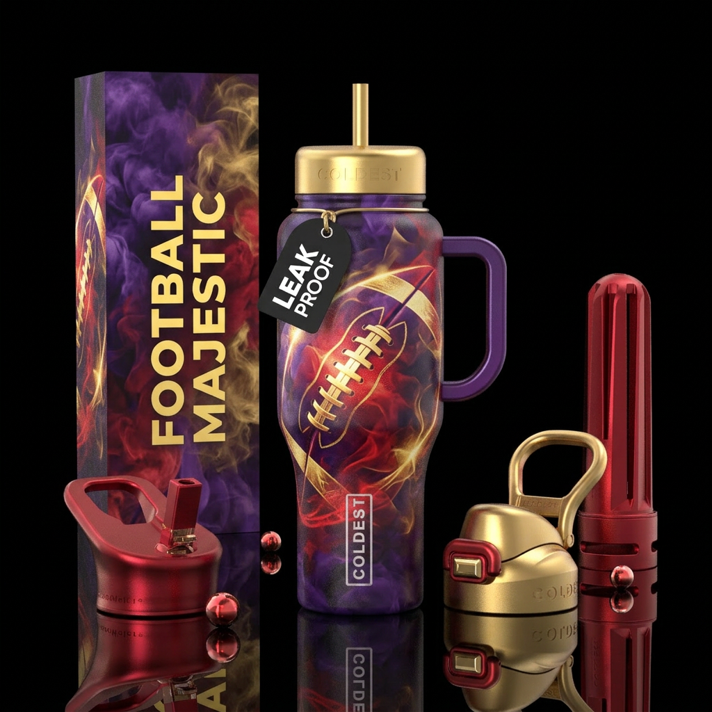 Majestic Footbal water bottle design