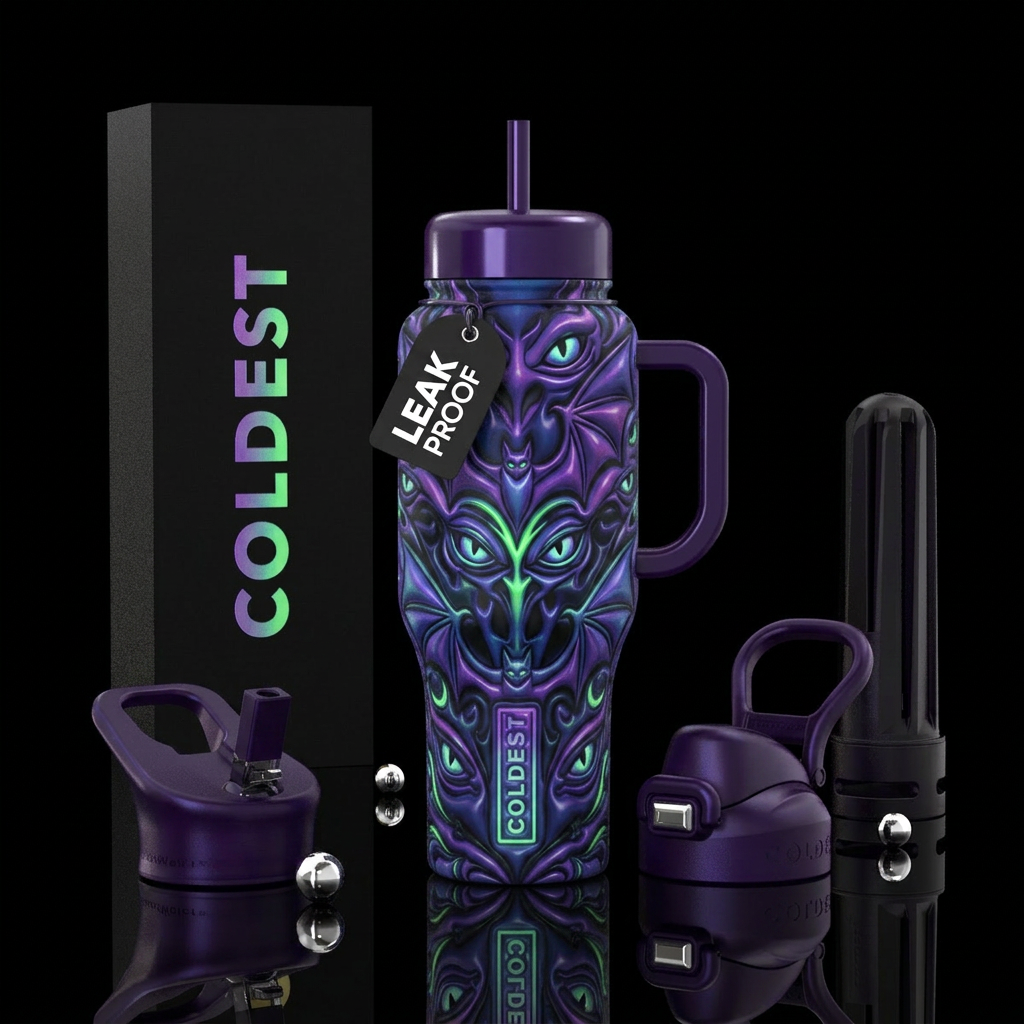 Glowie Bats water bottle design