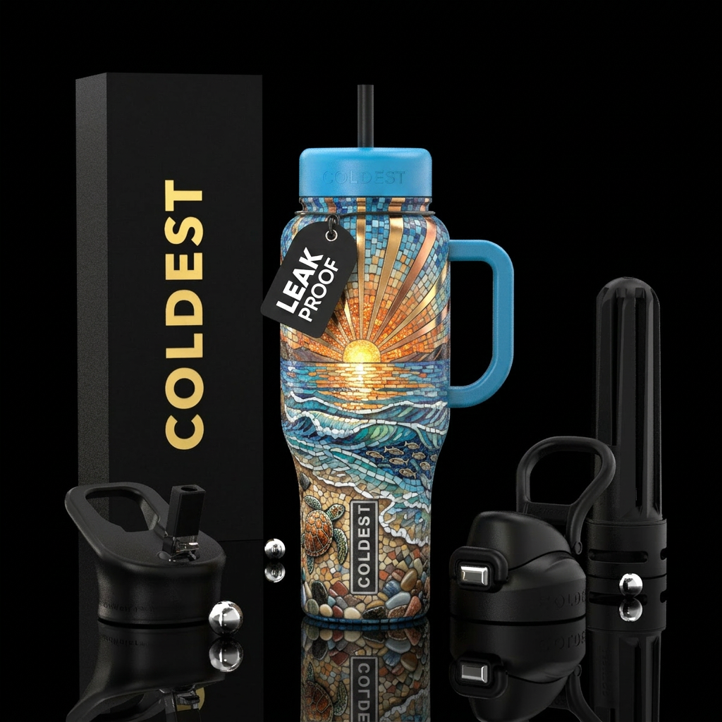 Mosaic Sunrise water bottle design