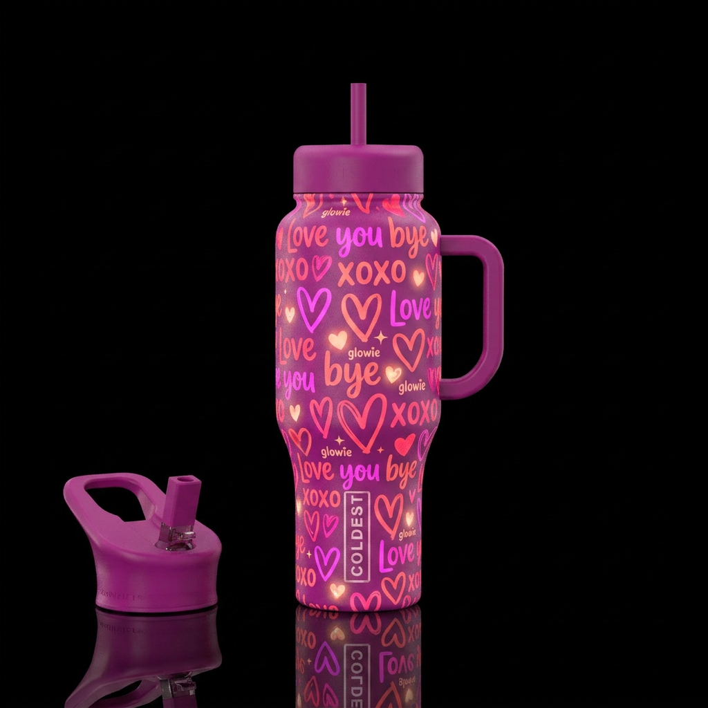 Hugs & Kisses water bottle design