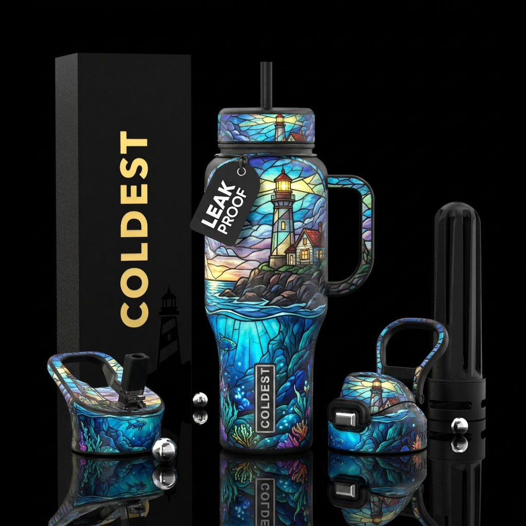 Above and Below the Coast water bottle design
