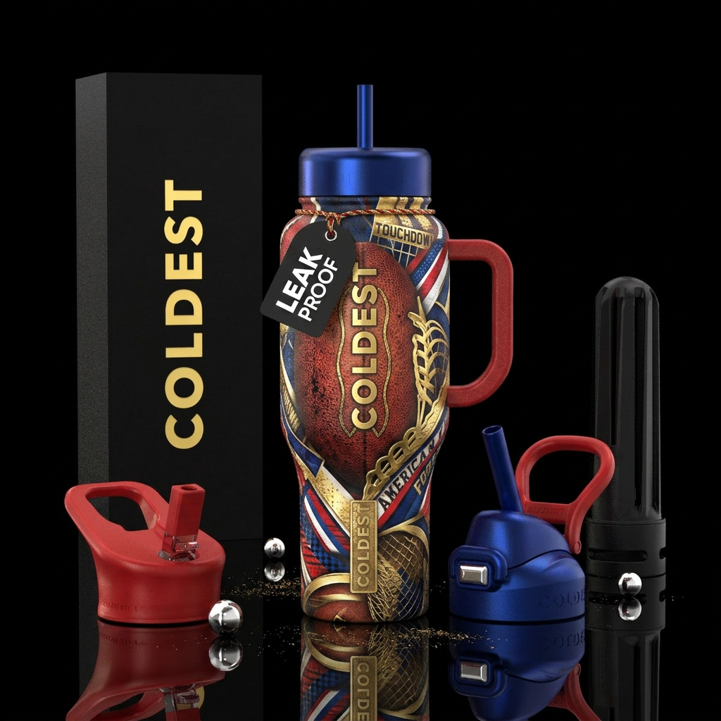 Coldest Touchdown! water bottle design