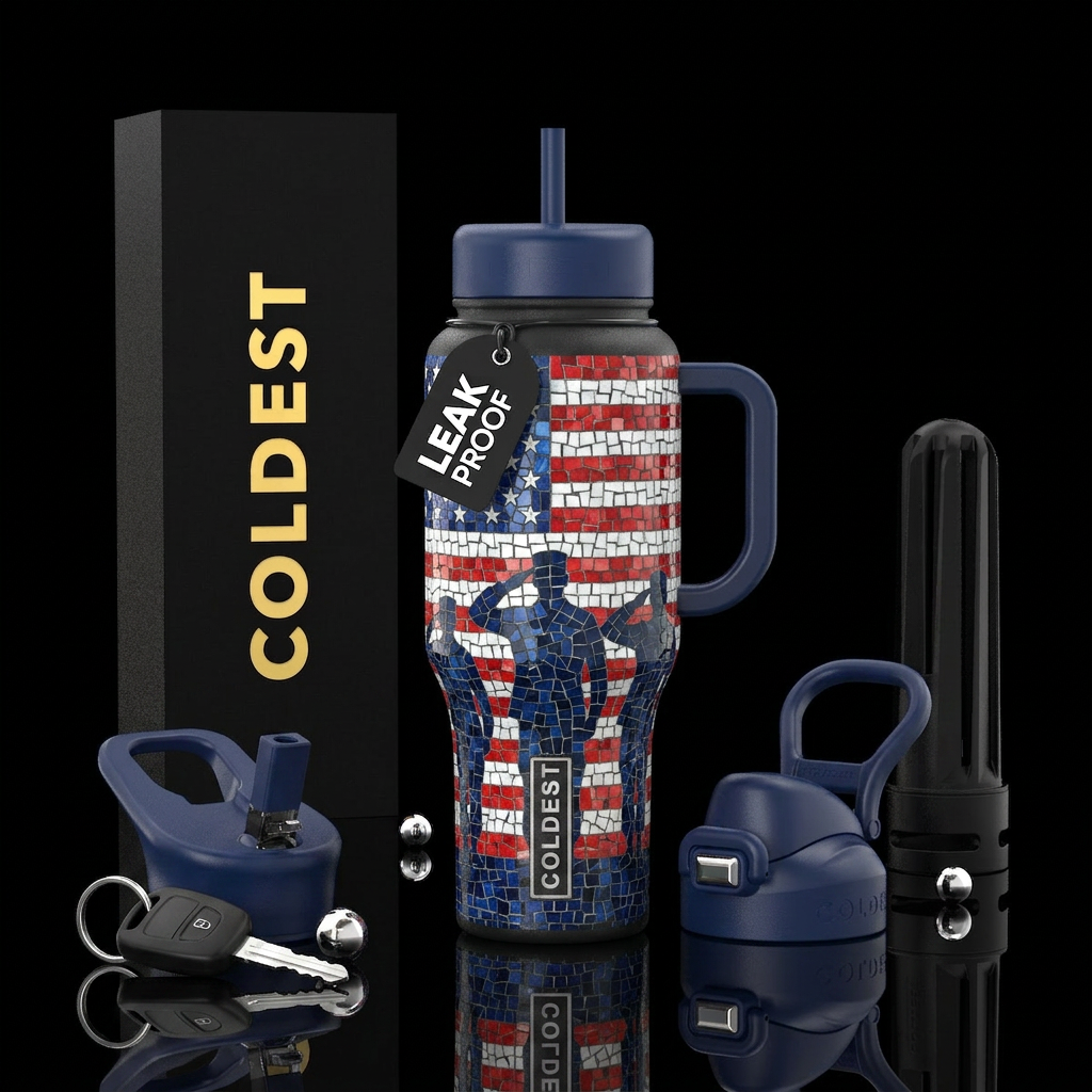 Mosaic American water bottle design
