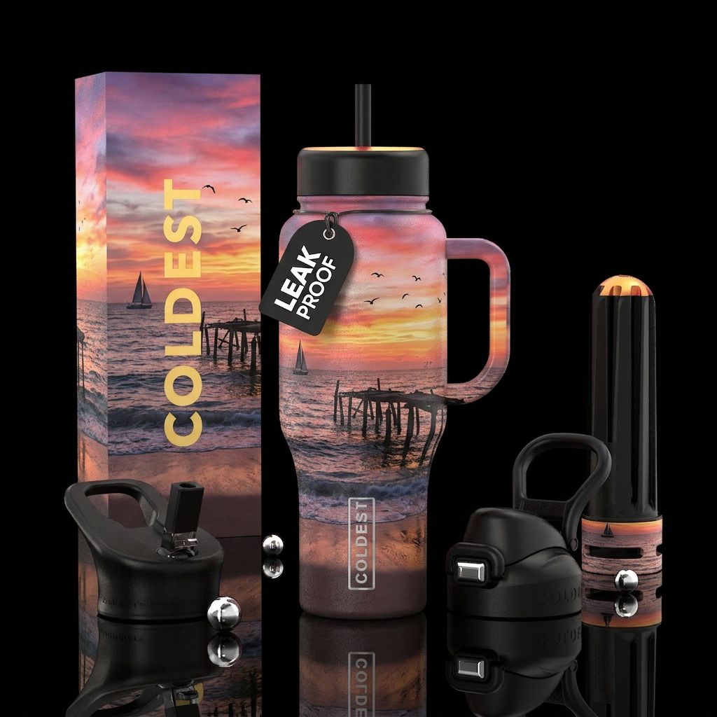 Ocean Sunset water bottle design