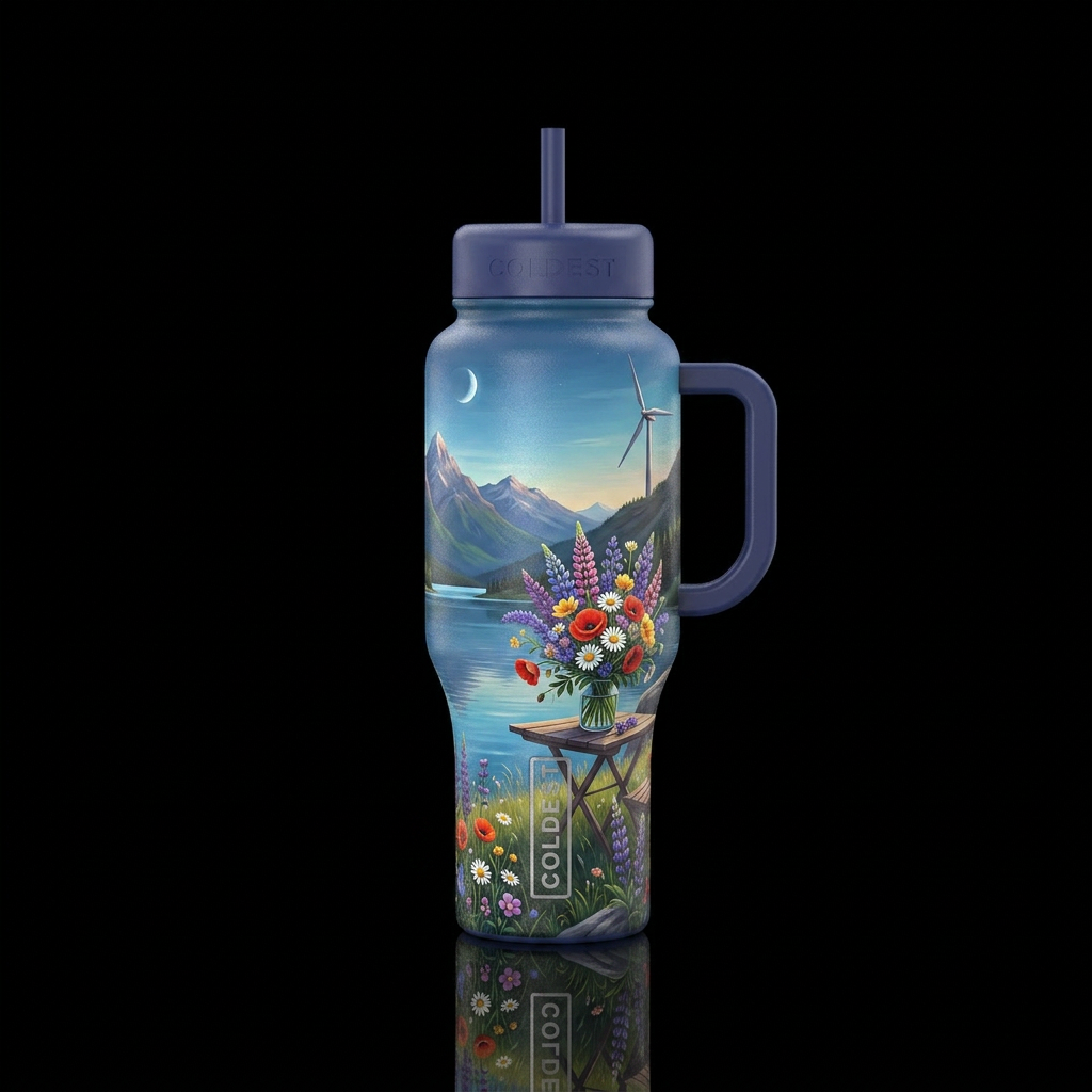 Wildflowers water bottle design