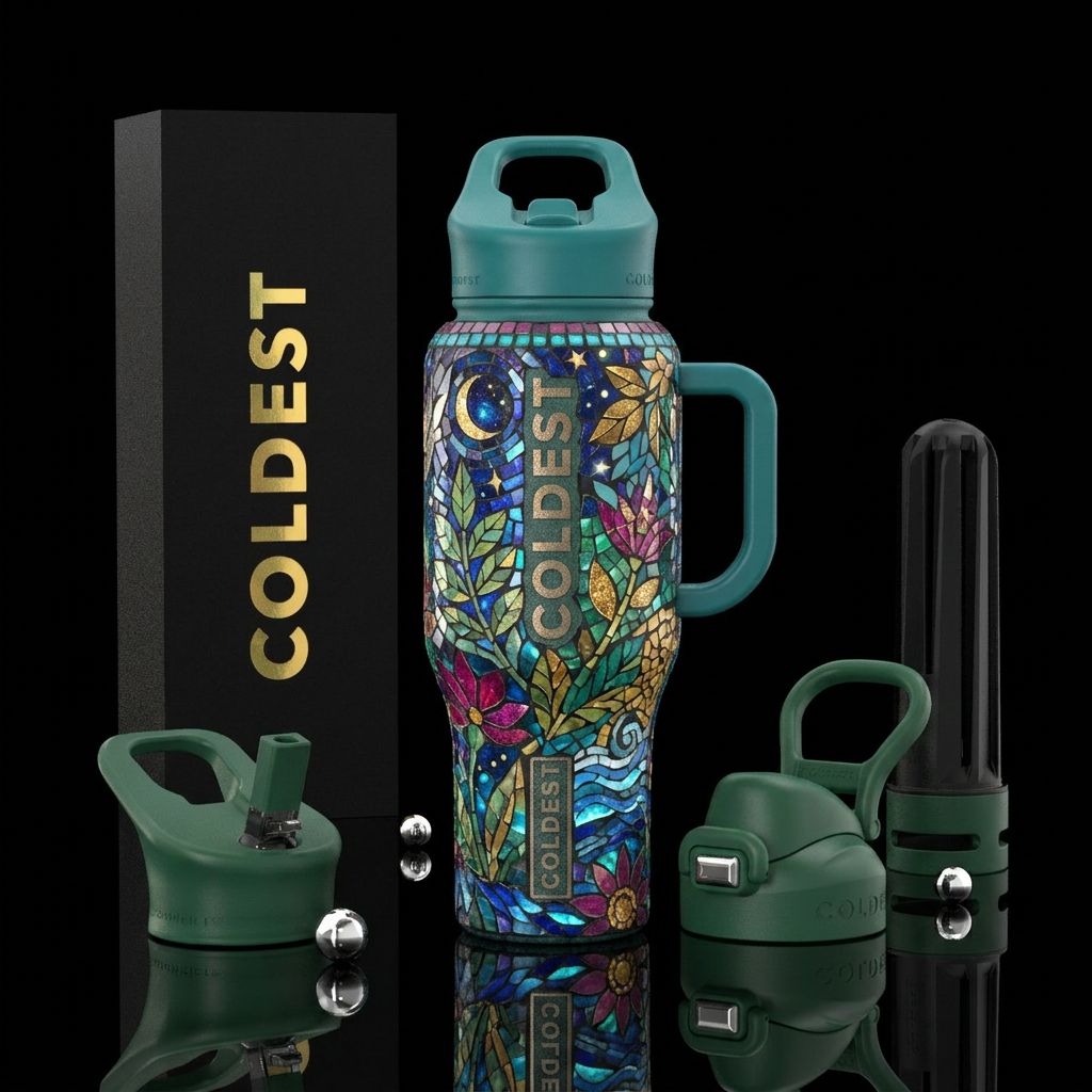 Mosaic Nature water bottle design