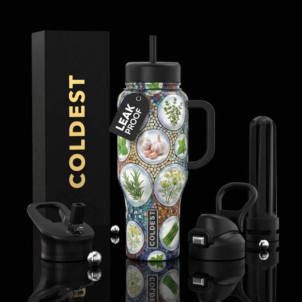 Herb Bubbles water bottle design