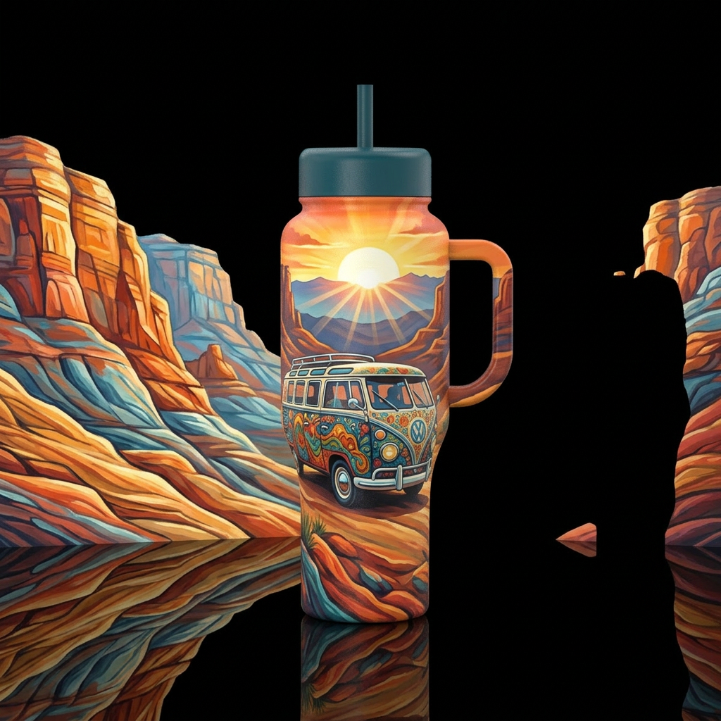 Canyon Road Trip water bottle design