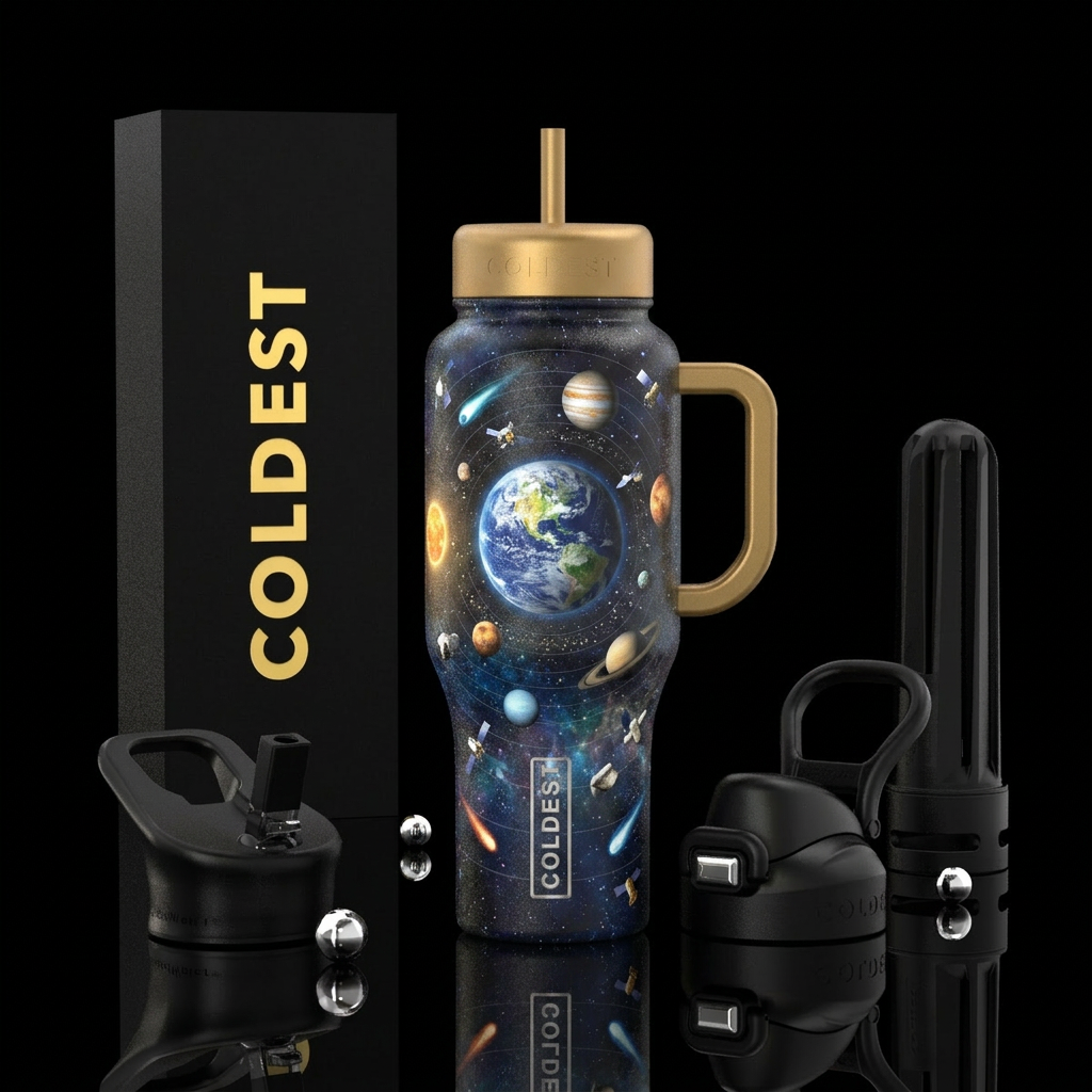 Solar System water bottle design