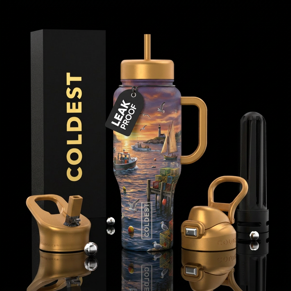 Sitting By The Bay water bottle design