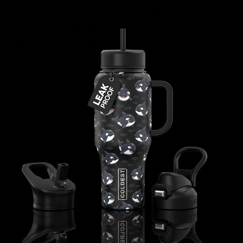 Glowie Baby Orca water bottle design