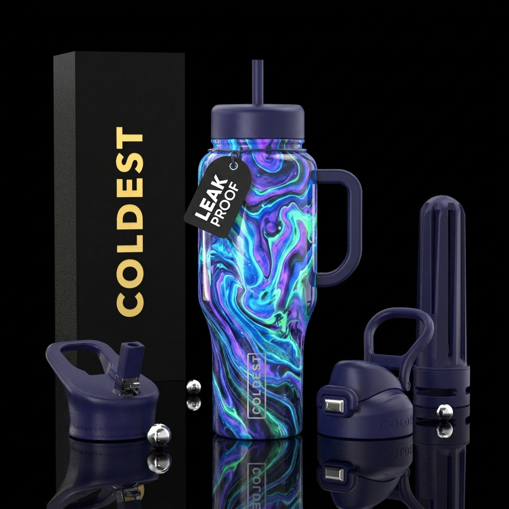 Acrylic Swirls water bottle design