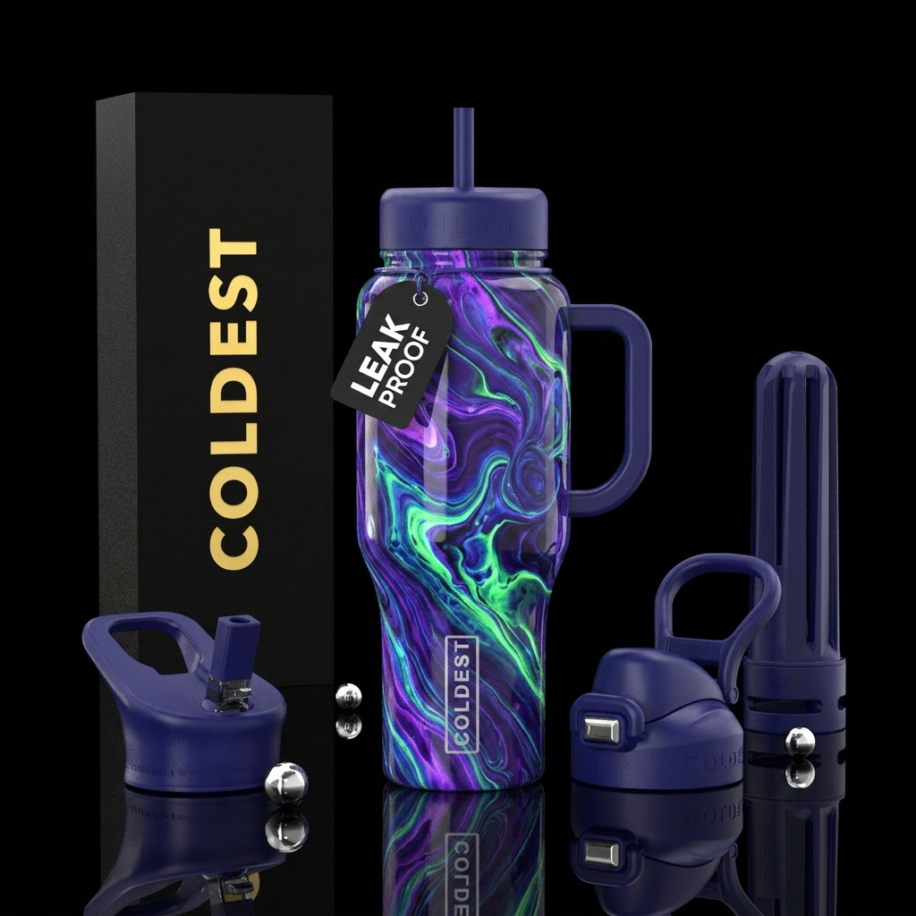 Poured Glowie water bottle design