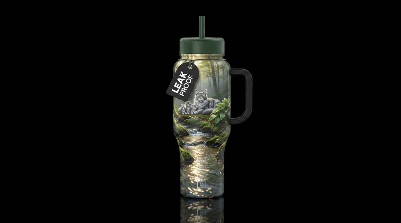 The purrfect spot water bottle design