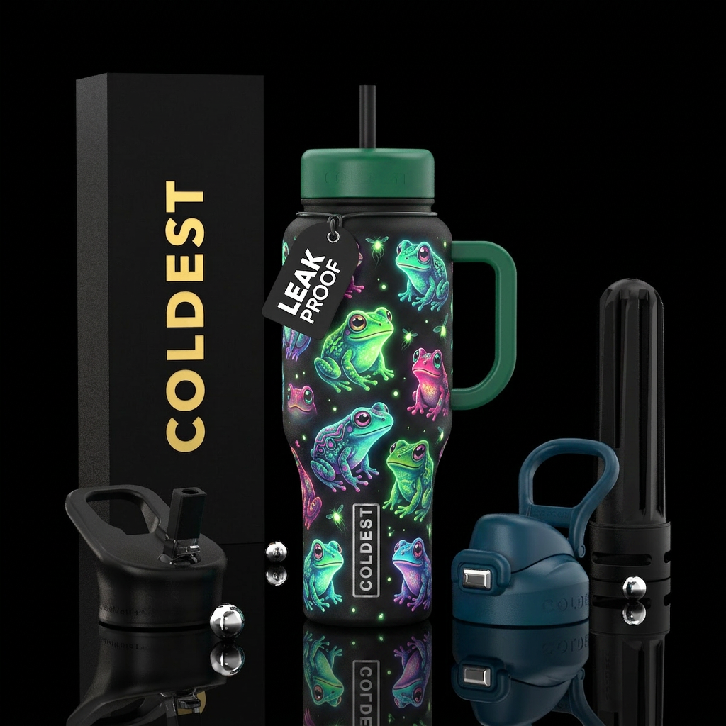 Glowie Frog water bottle design