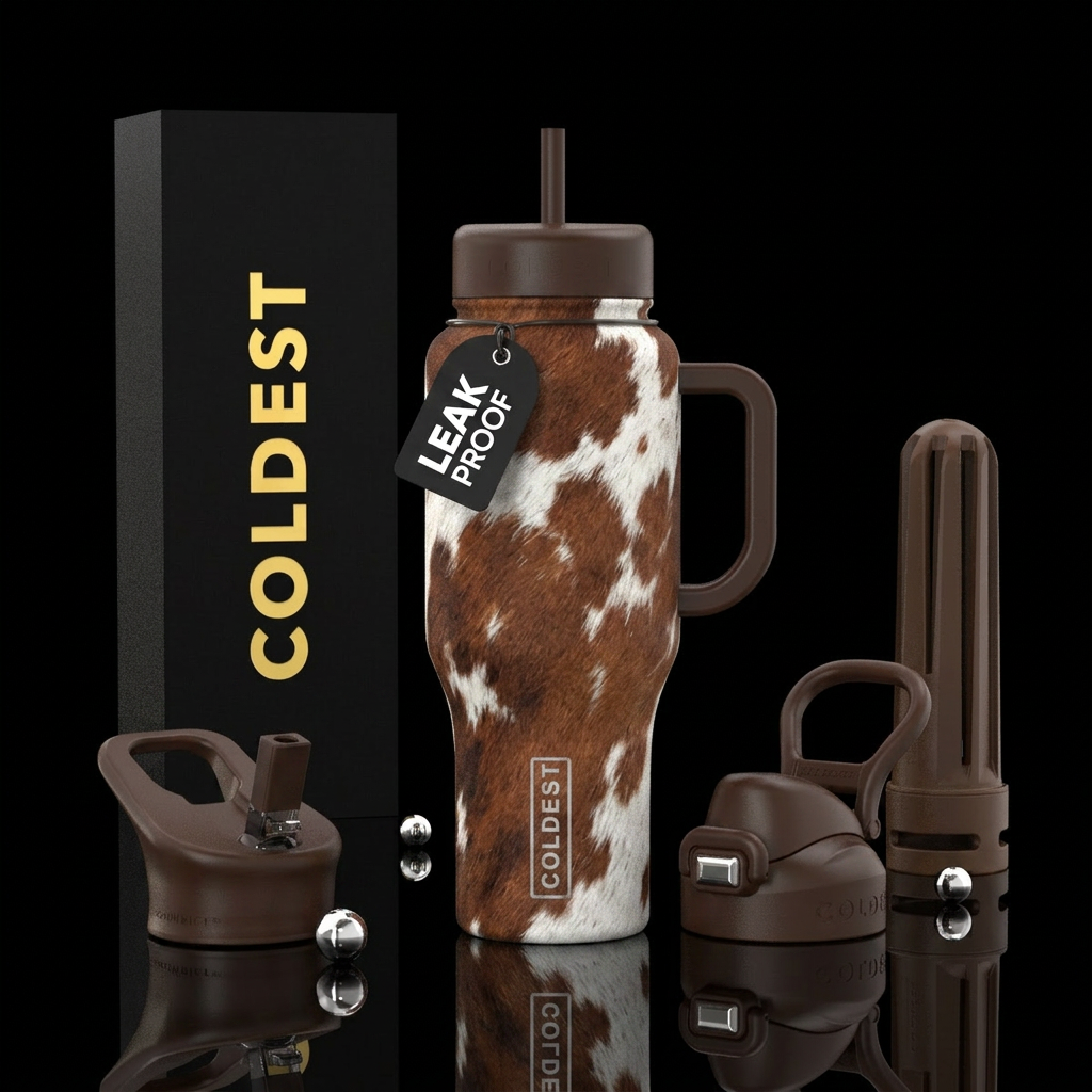 Cowhide water bottle design