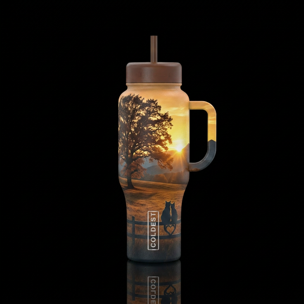 Large Oak Tree water bottle design