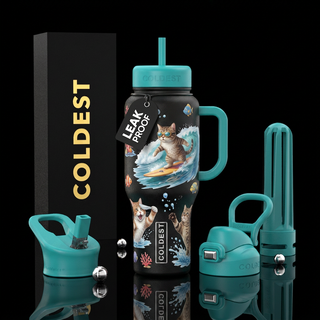 Funny Cats water bottle design