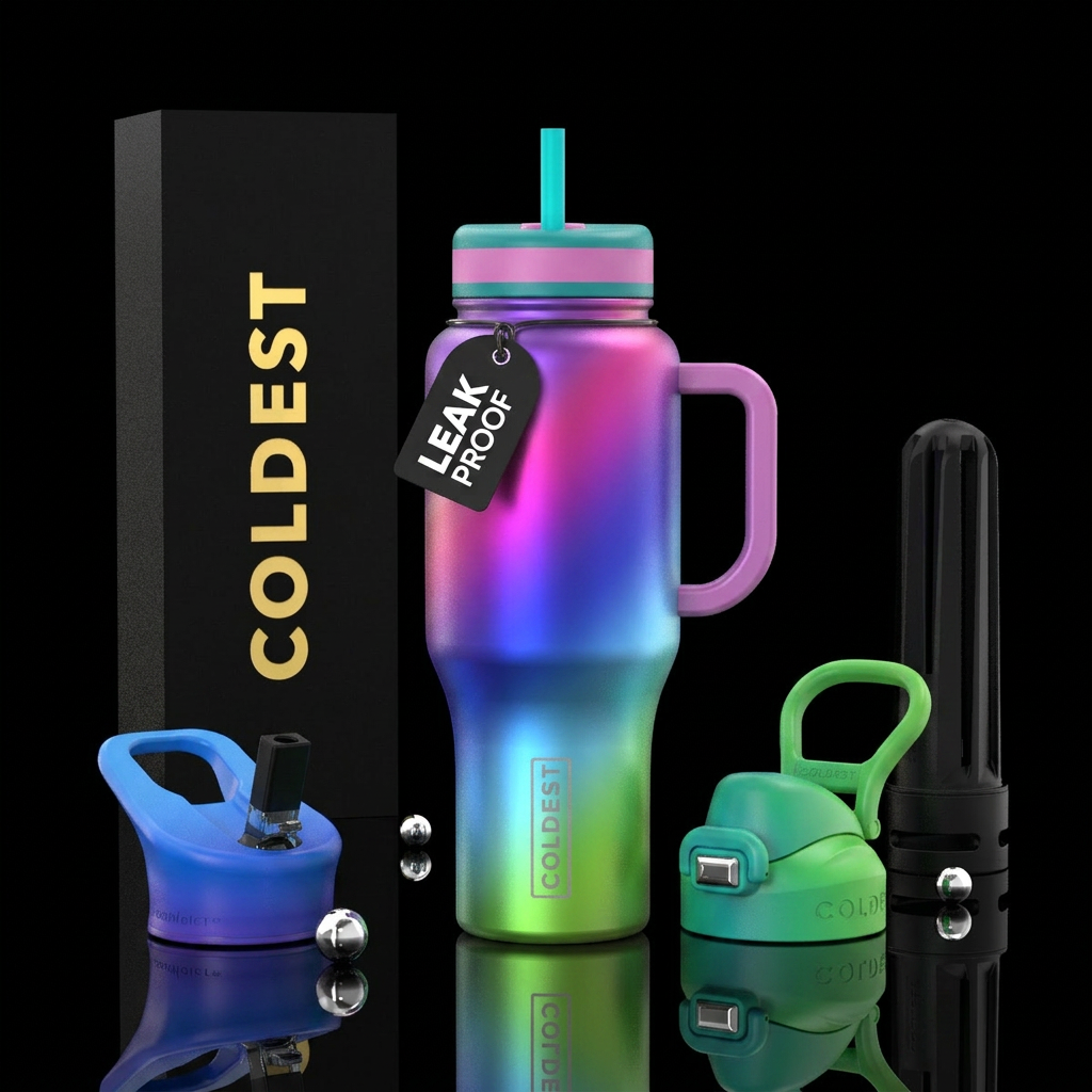 Colorful Ombre water bottle design