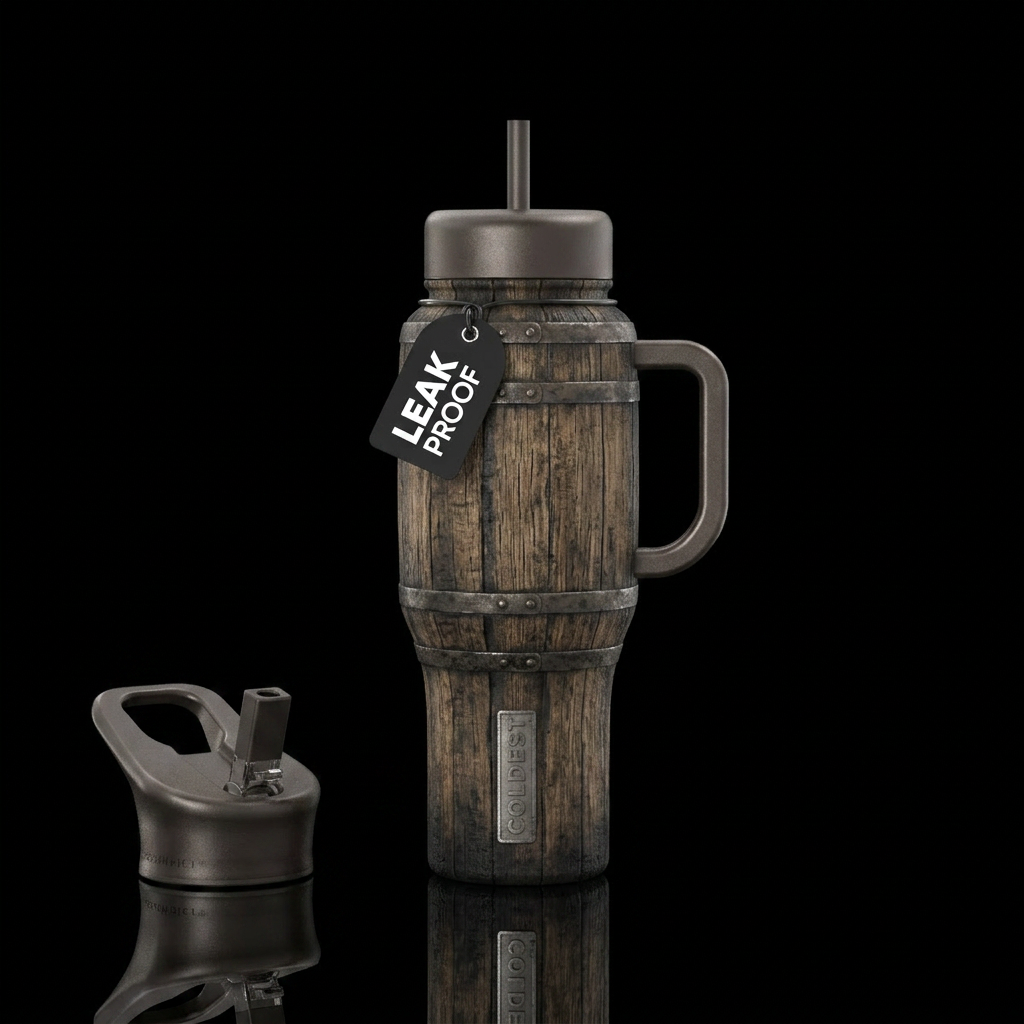 Whiskey Barrel water bottle design