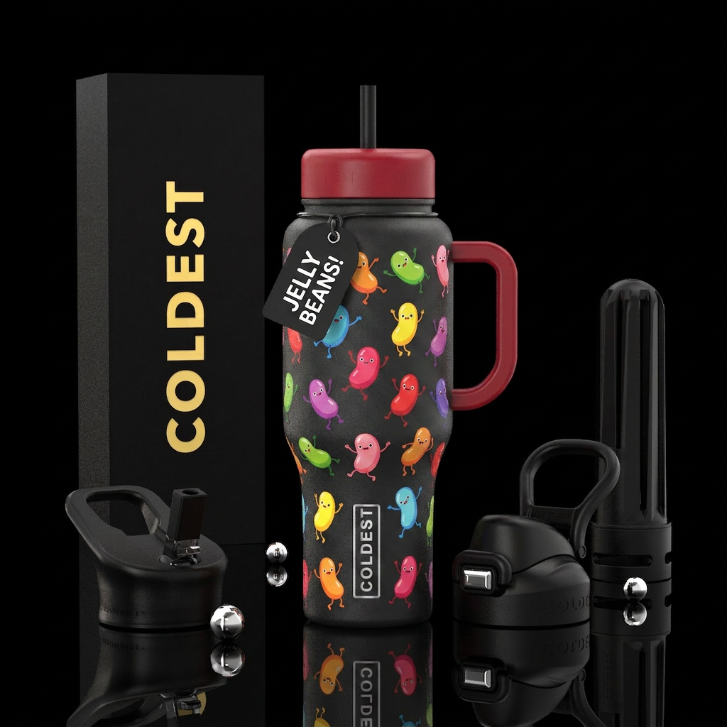 Happy Jellys water bottle design