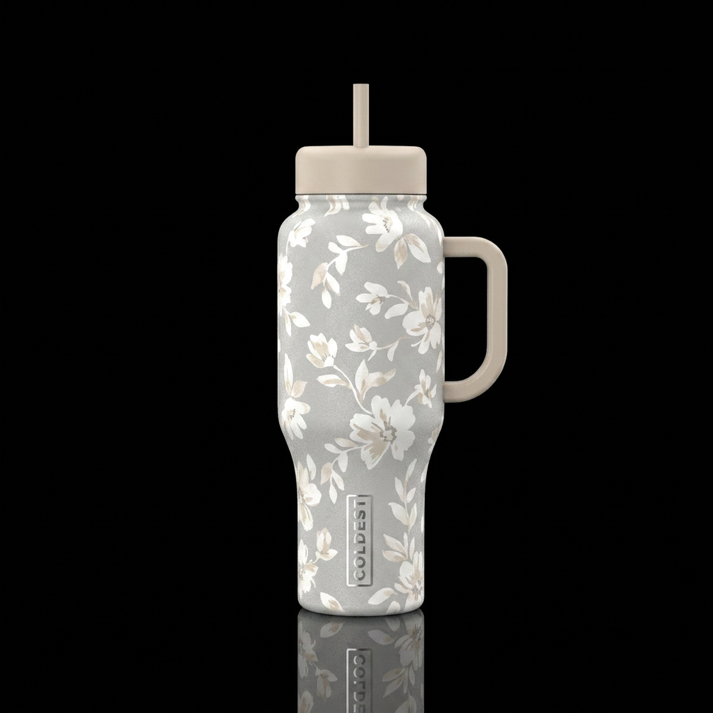 Matte Flower water bottle design