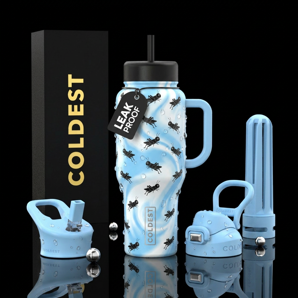 Jumping Crickets water bottle design