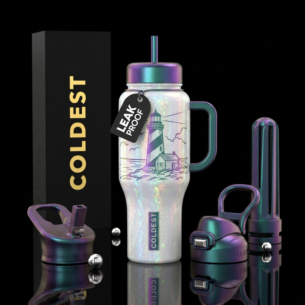 Opal Lighthouse water bottle design