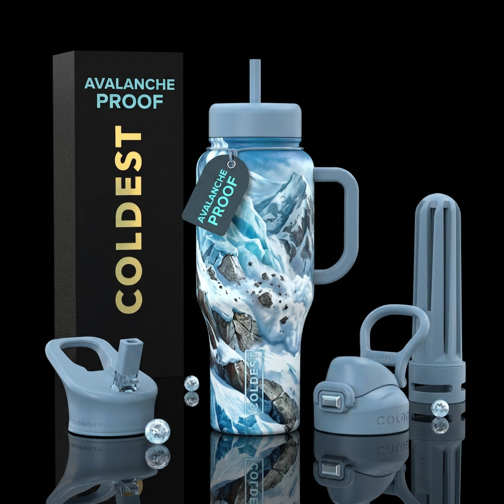 Avalanche water bottle design