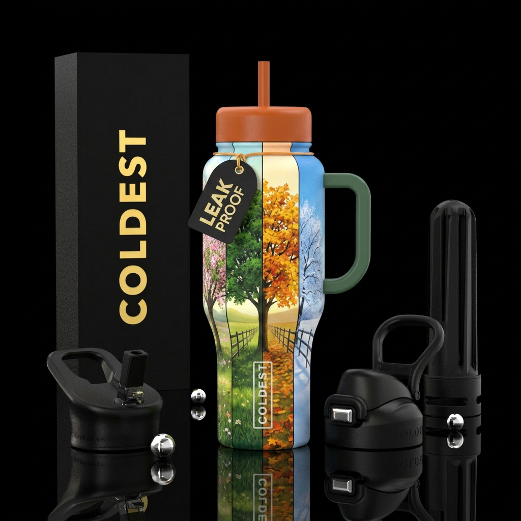 Same Tree, 4 Seasons water bottle design