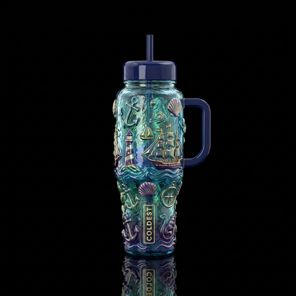 Nautical Glass water bottle design