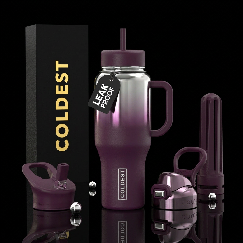 Matte to Chrome water bottle design