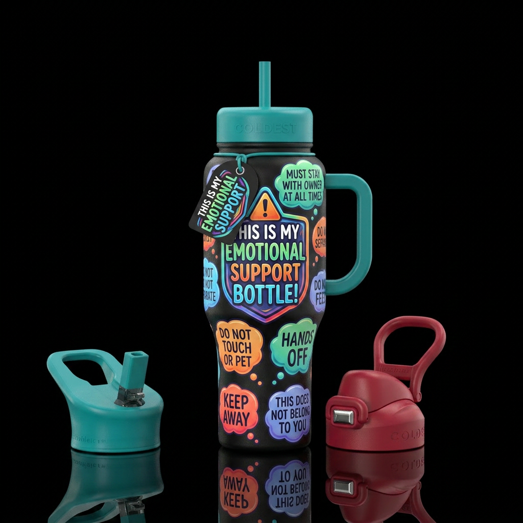 Emotional Support Bottle water bottle design