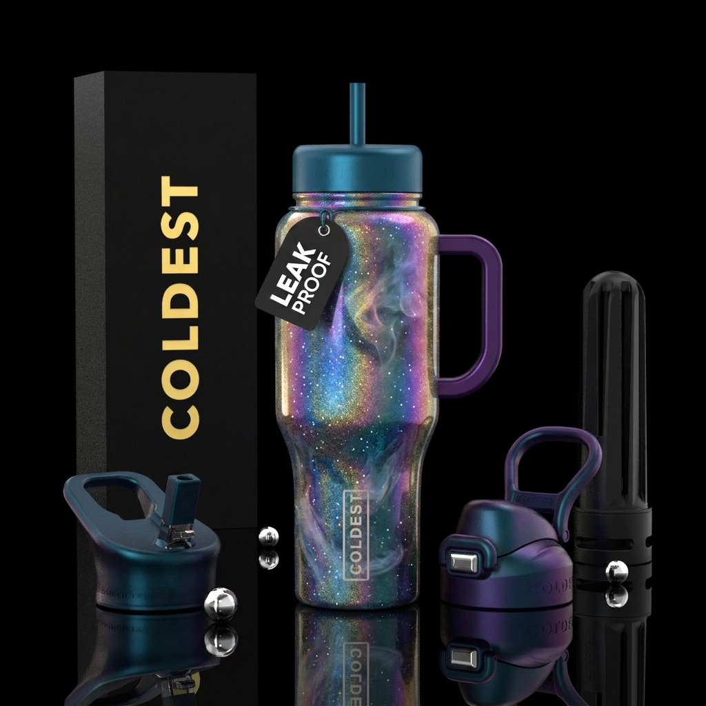 Smokey Glitter water bottle design