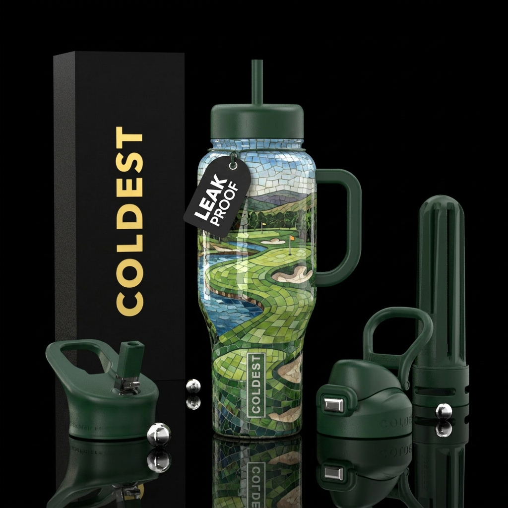 Mosaic Golf water bottle design